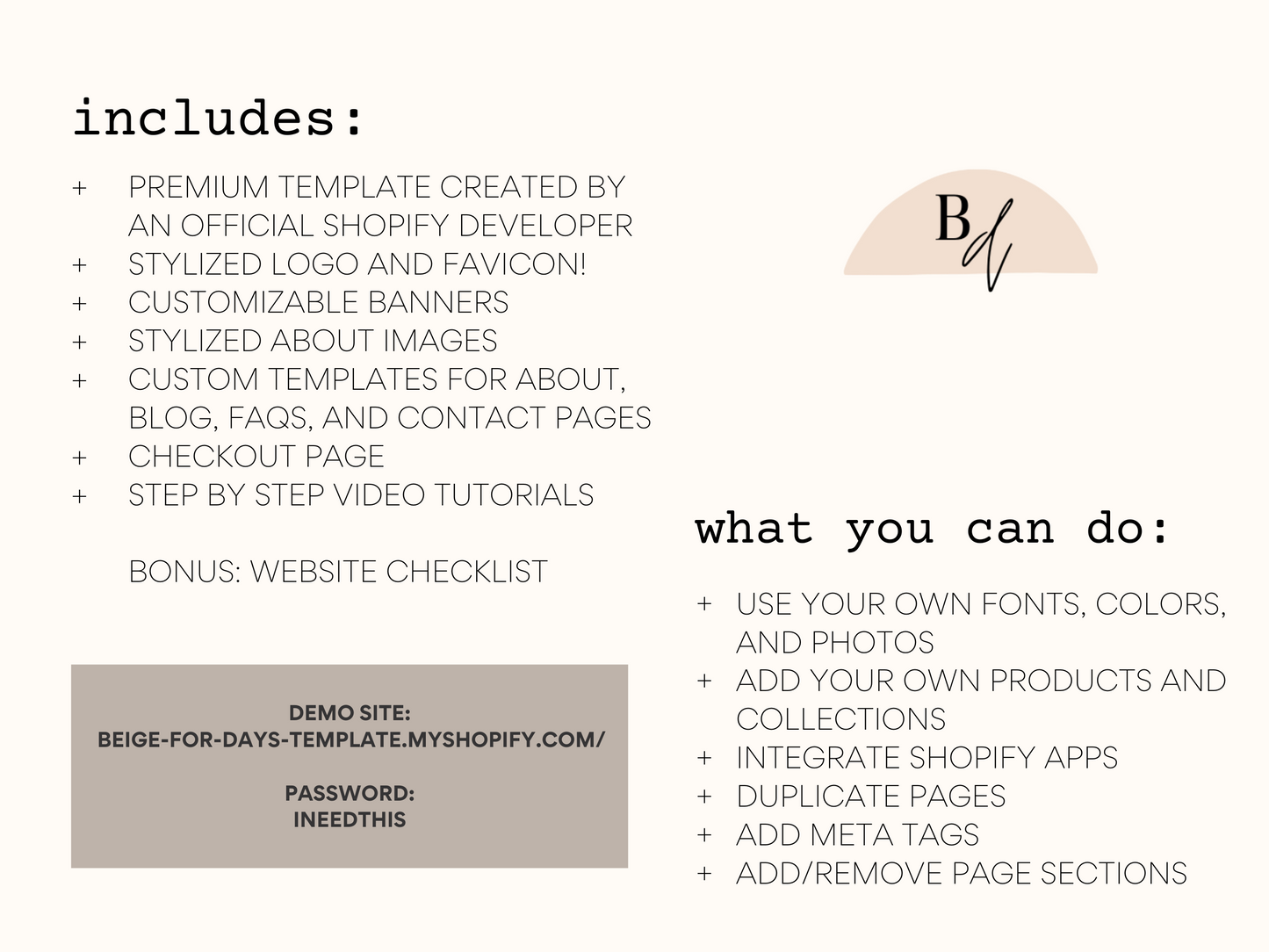 Neutral Minimal Shopify Theme | Beige 4 Days