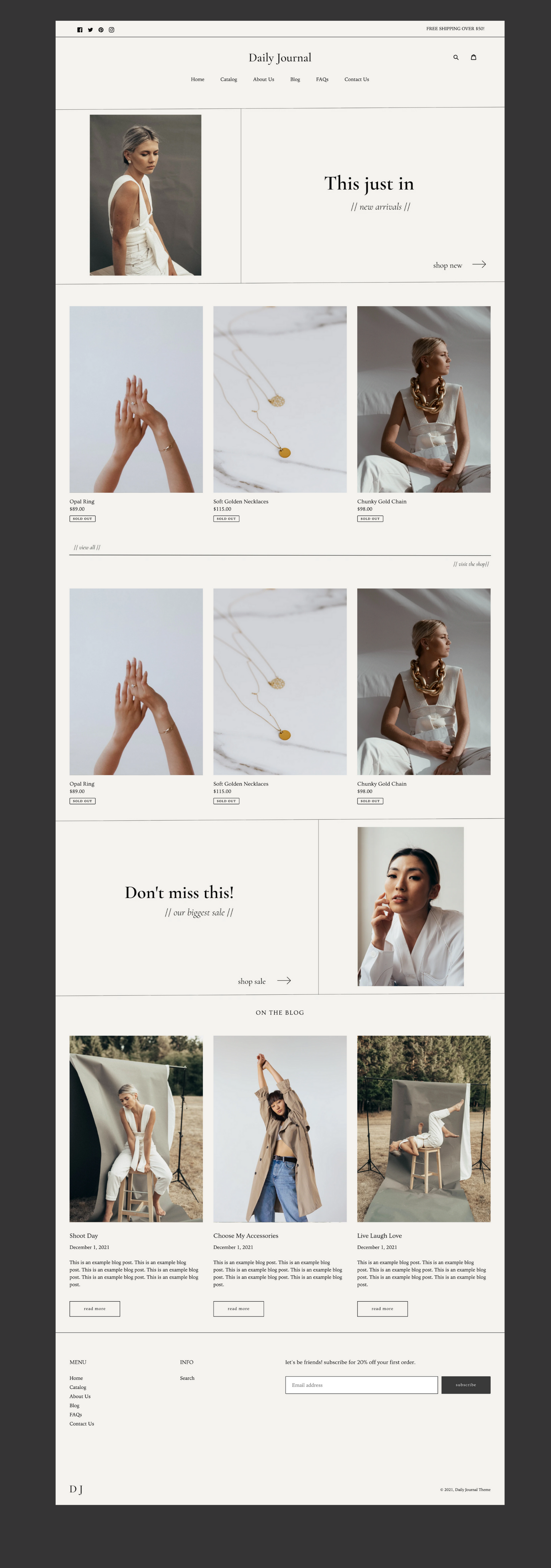 Minimal and Clean Shopify Theme | Daily Journal