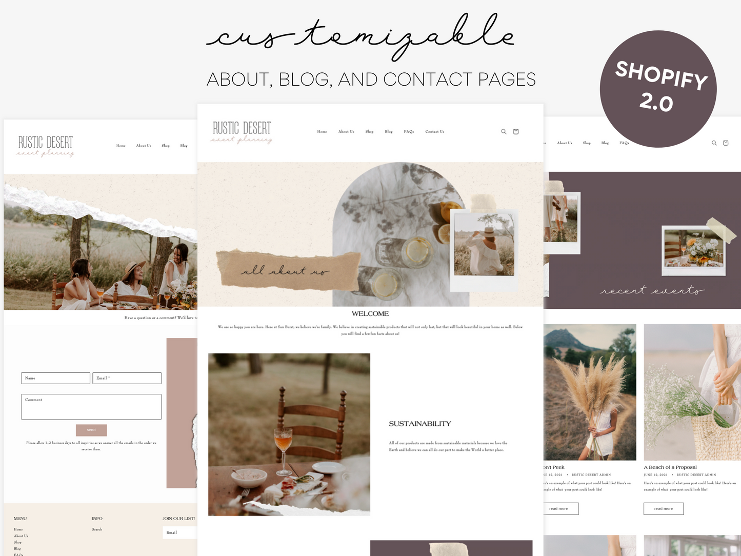 Feminine Shopify Theme | Rustic Desert