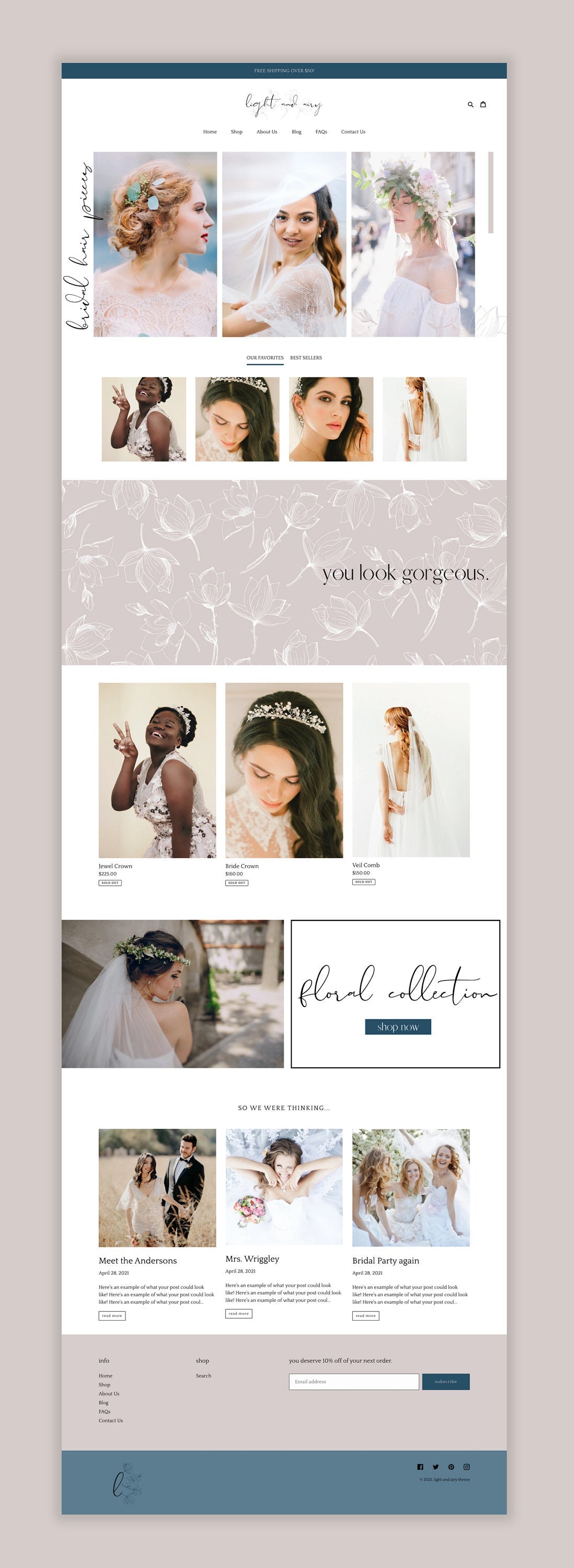 Shopify Theme | Minimal Shopify Theme | Clean Shopify Template | Boutique Theme | Shopify Website Design | Wedding Shopify | Shopify