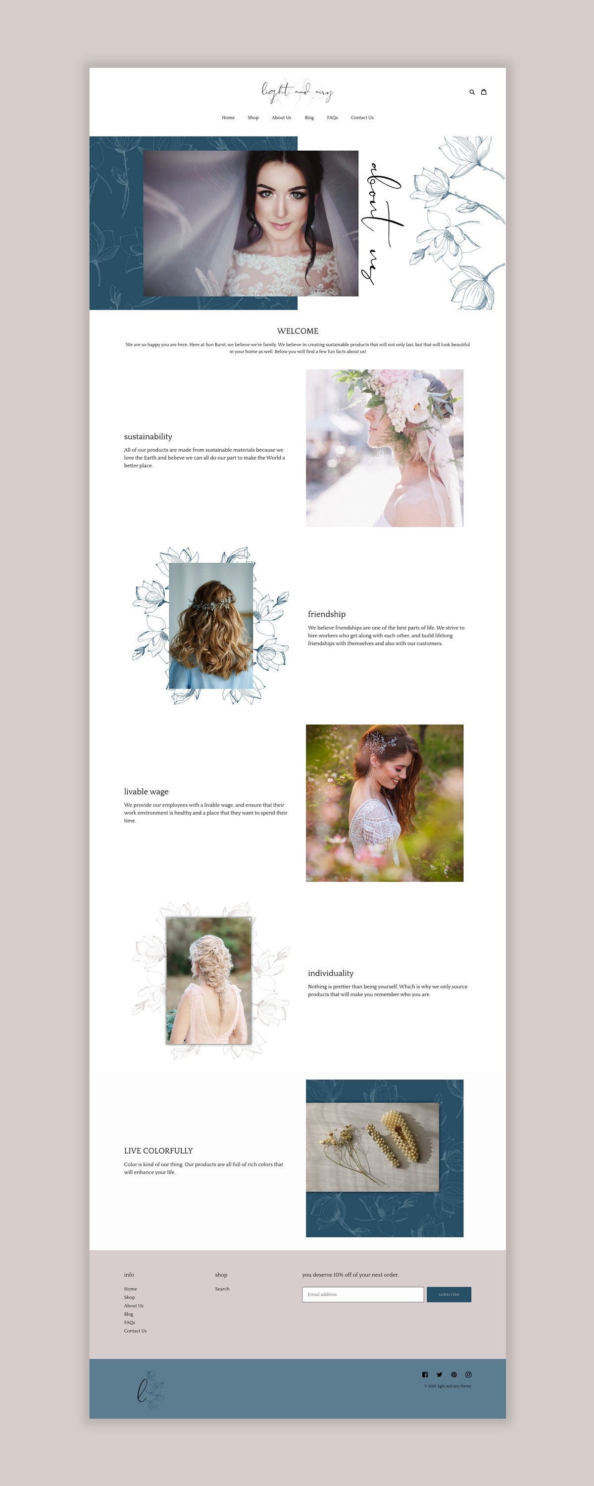 Shopify Theme | Minimal Shopify Theme | Clean Shopify Template | Boutique Theme | Shopify Website Design | Wedding Shopify | Shopify