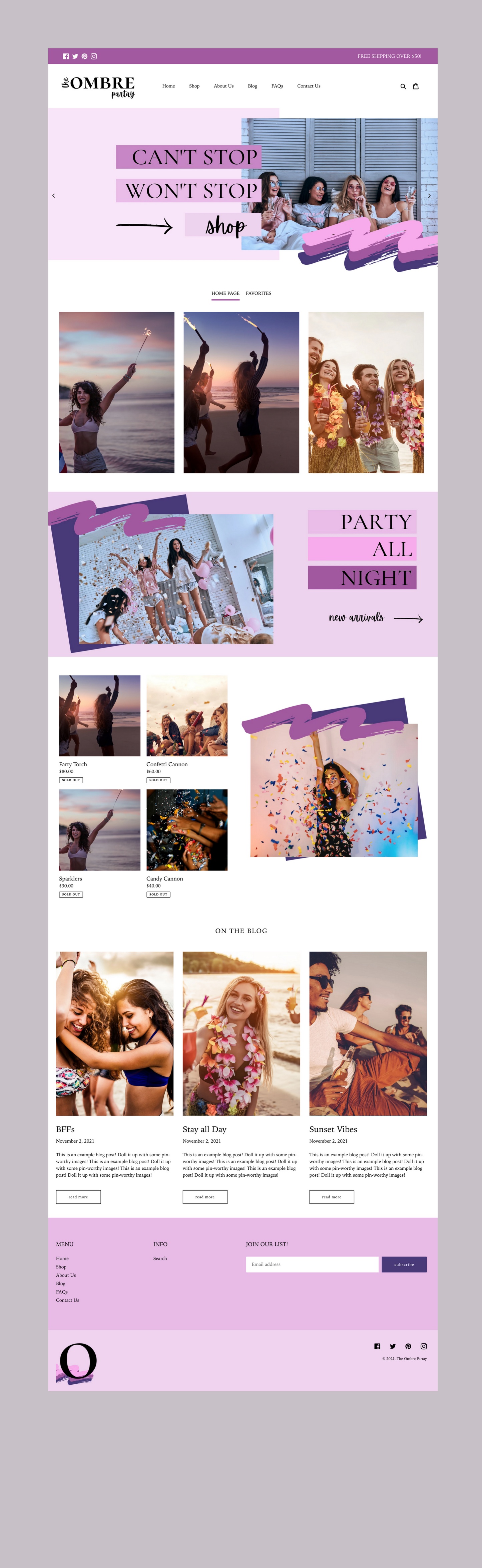 Colorful Shopify Theme | The Ombre Partay