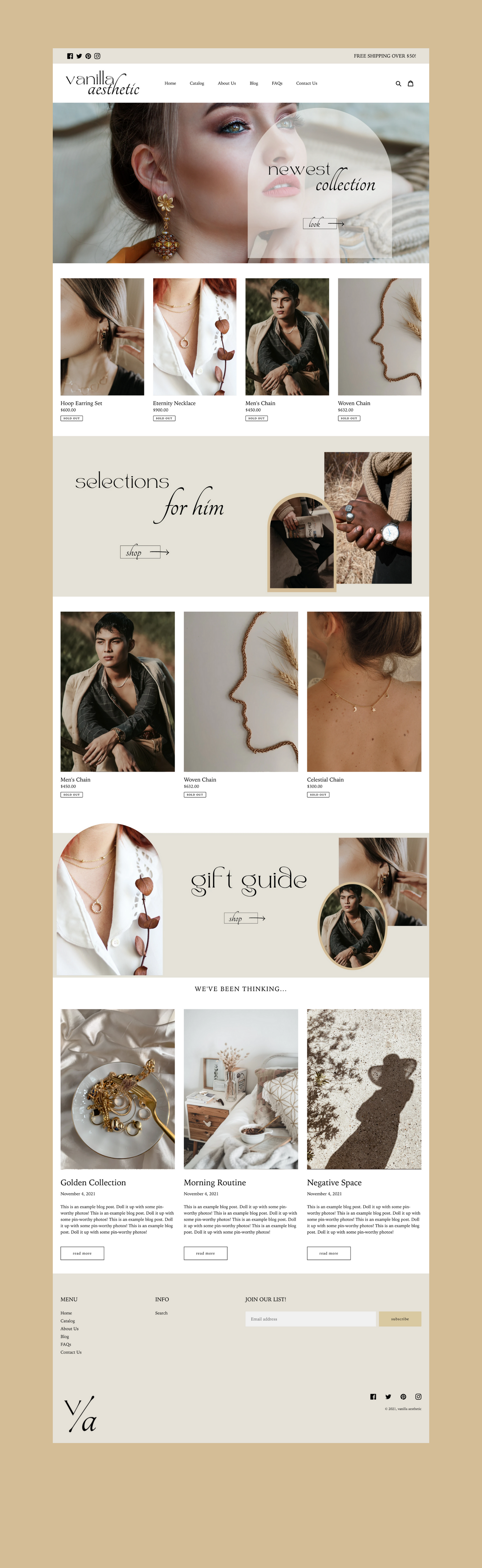 Aesthetic Shopify Theme | Vanilla Aesthetic