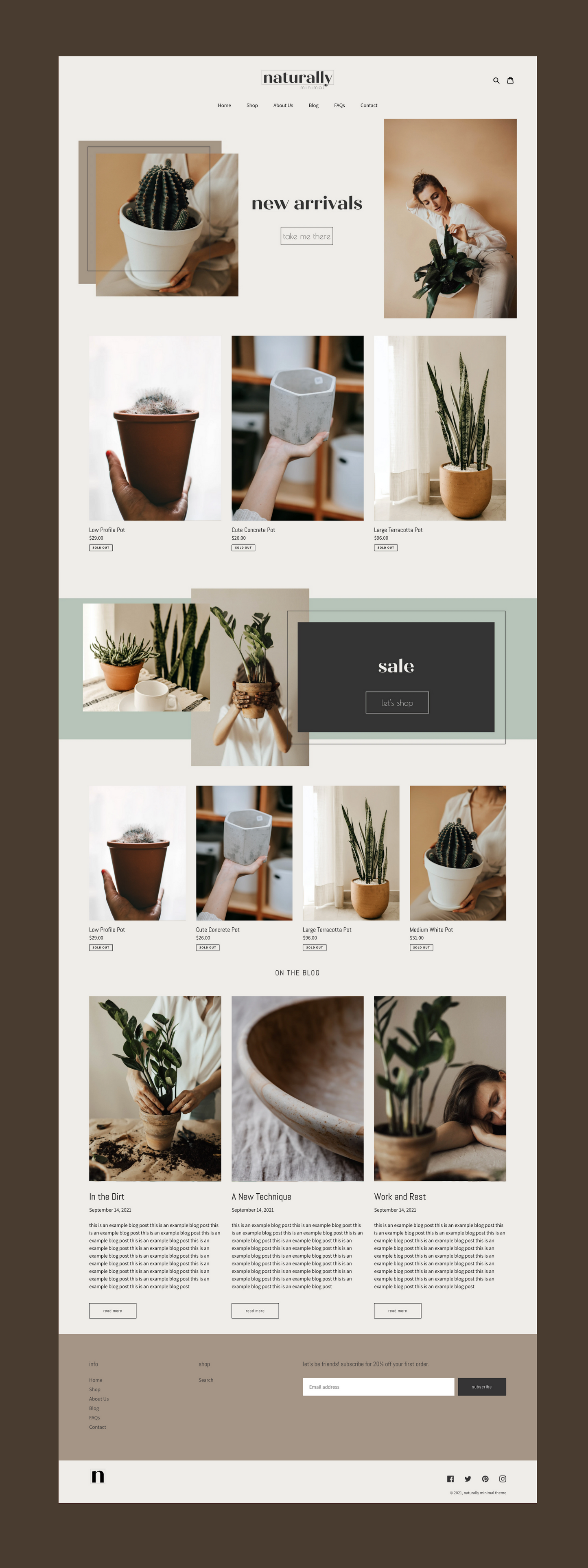 Neutral Minimal Shopify Theme | Naturally Minimal