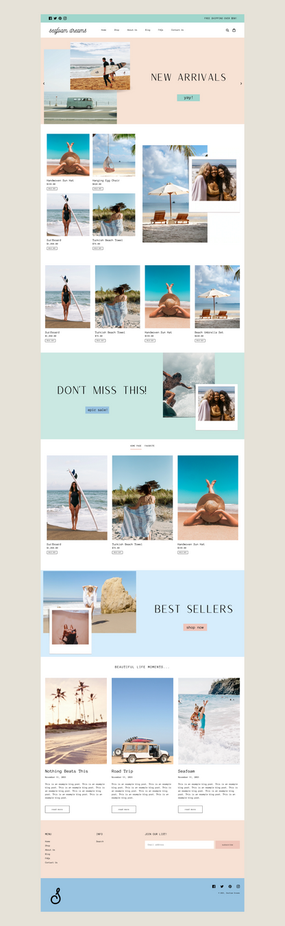 Colorful Shopify Theme | Seafoam Dreams