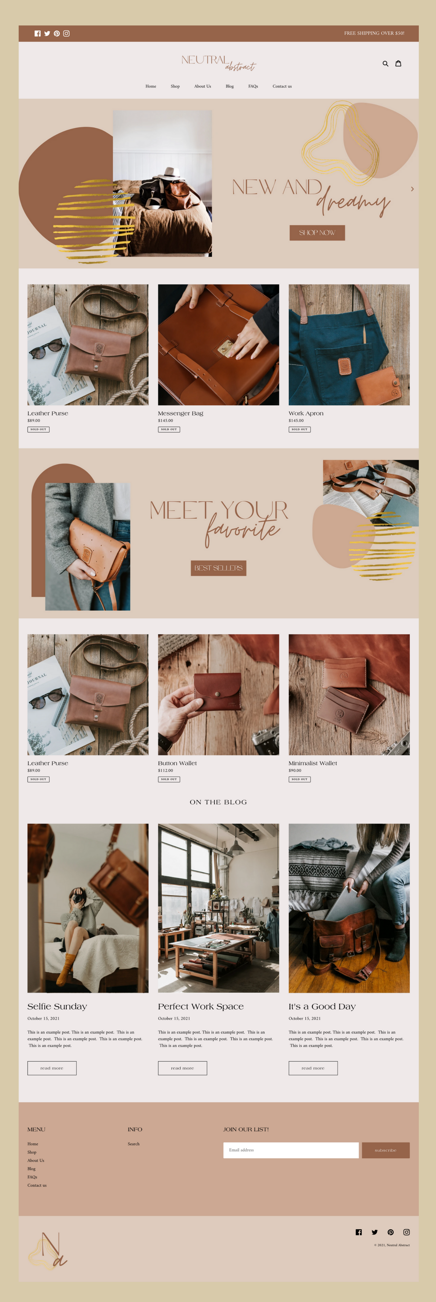 Neutral Boho Shopify Theme | Neutral Abstract