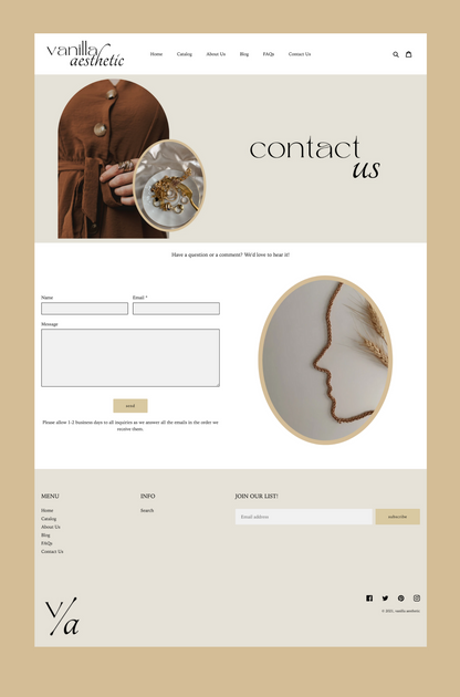 Aesthetic Shopify Theme | Vanilla Aesthetic