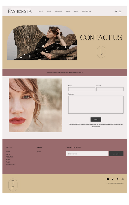 Sleek and Modern Shopify Theme | Modern Fashionista