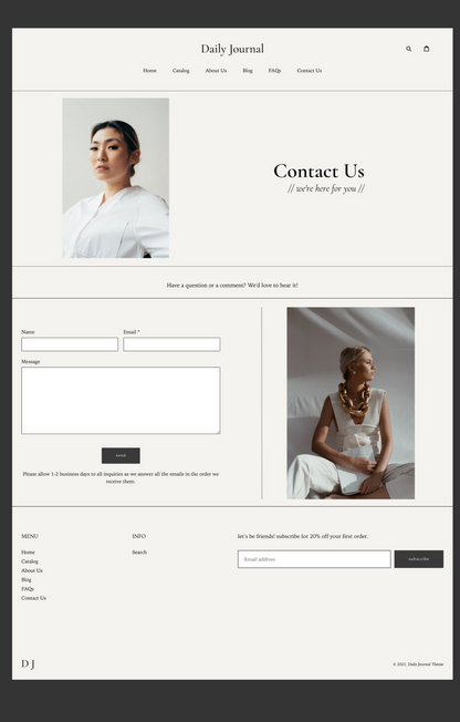 Minimal and Clean Shopify Theme | Daily Journal