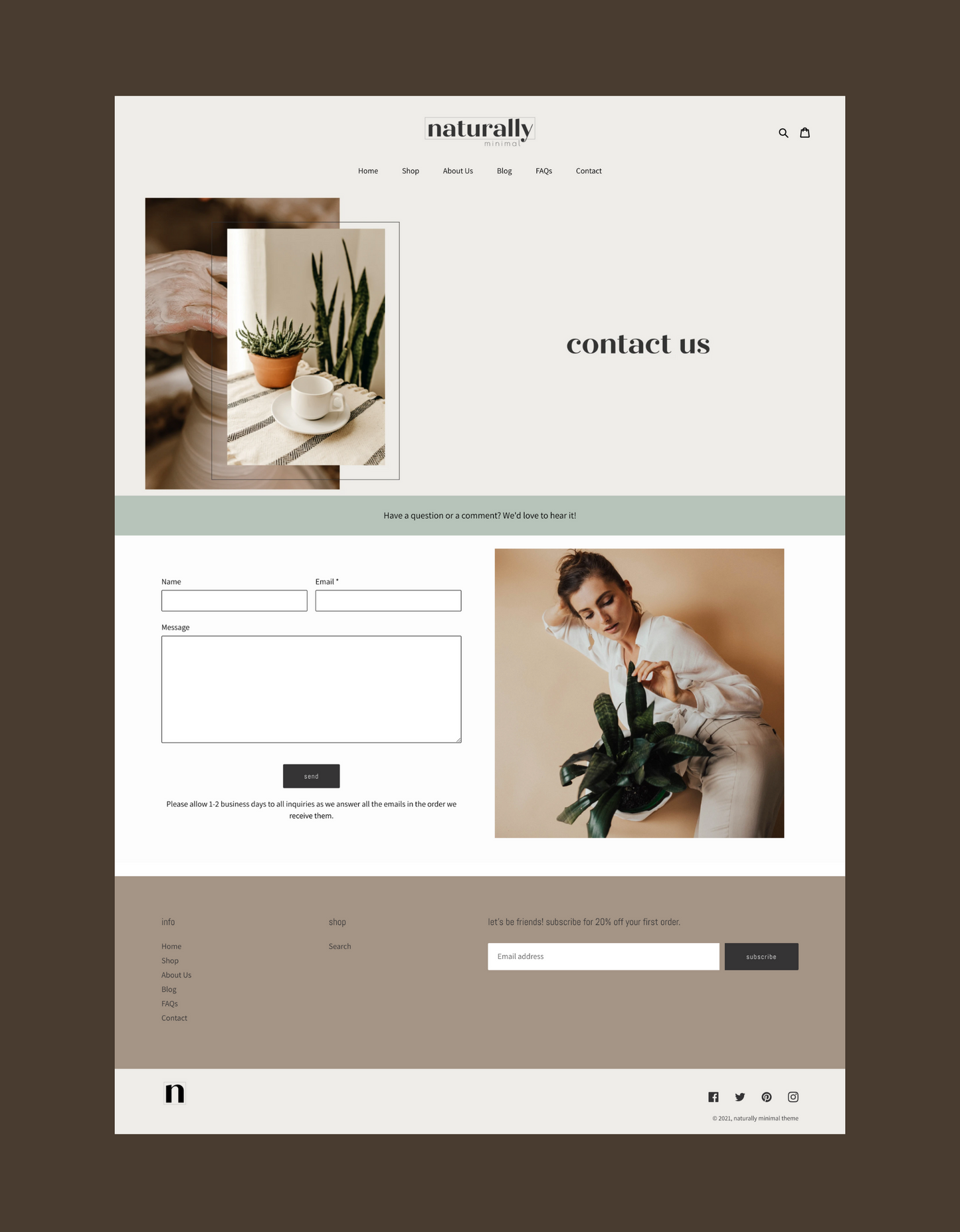 Neutral Minimal Shopify Theme | Naturally Minimal