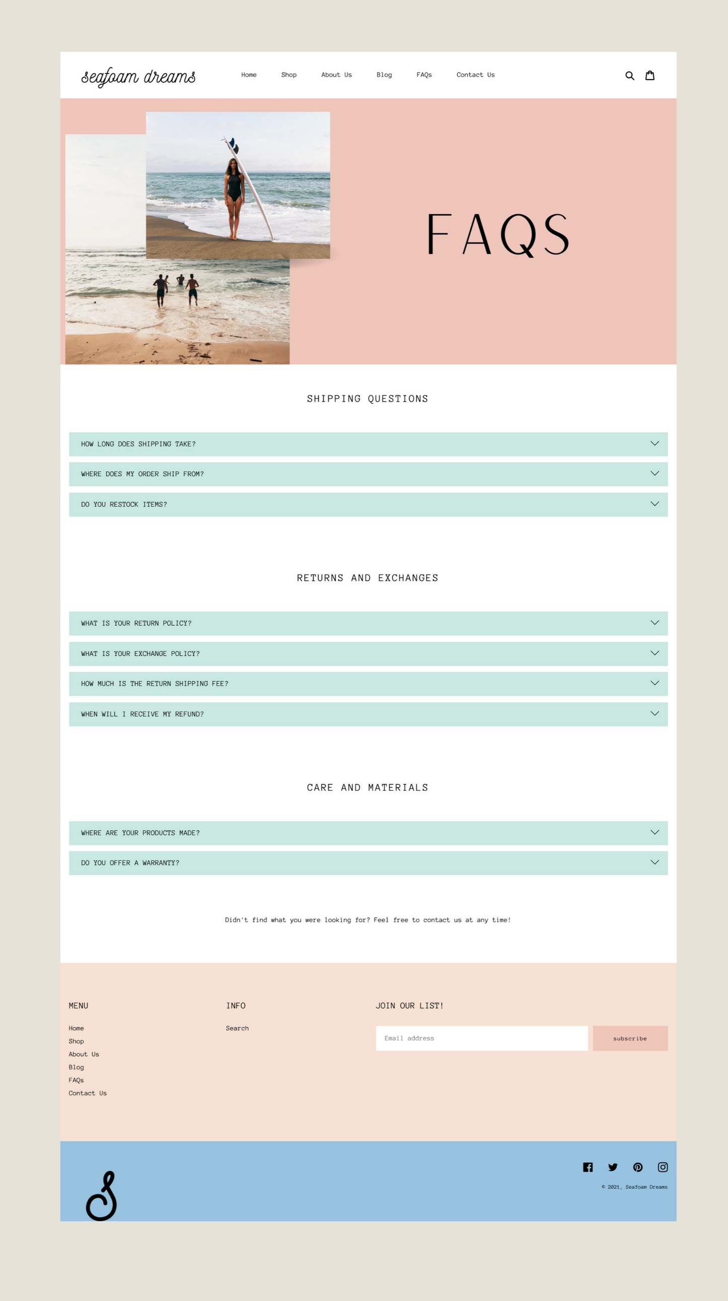 Colorful Shopify Theme | Seafoam Dreams