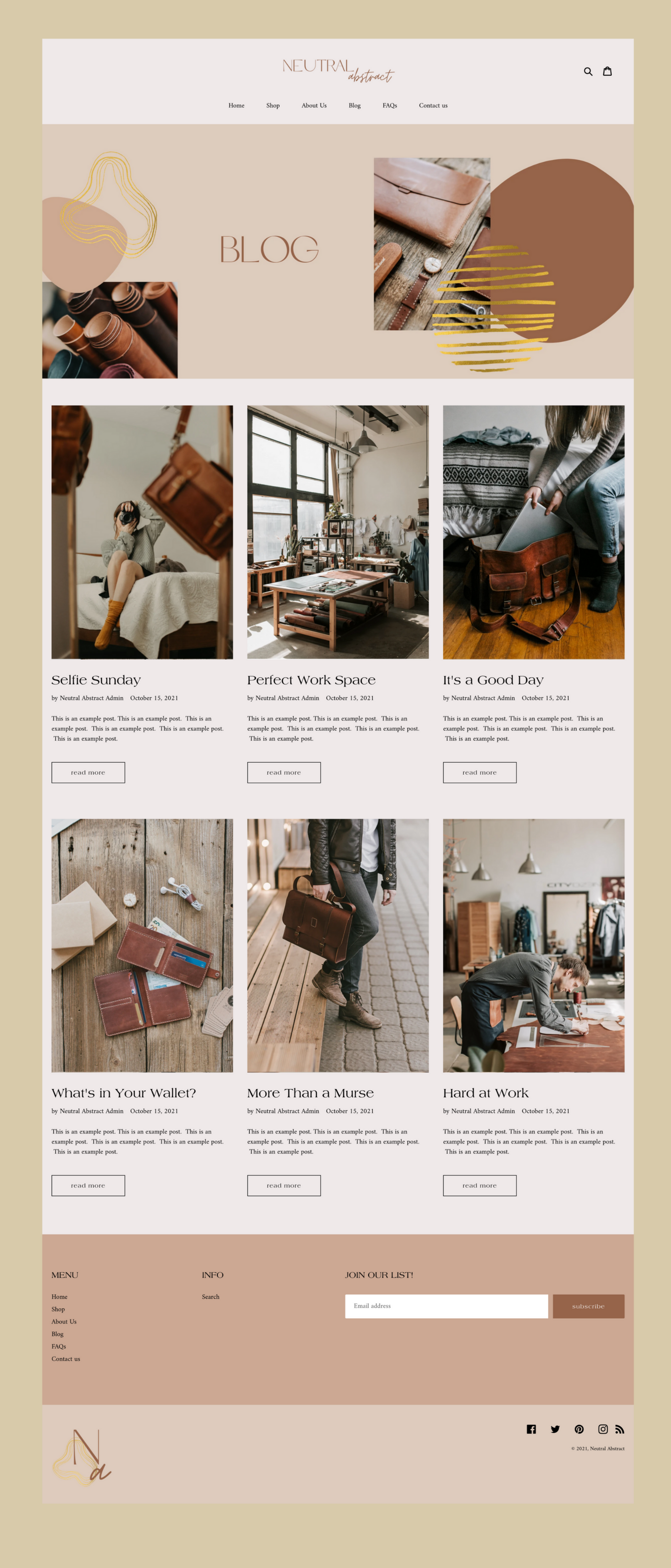 Neutral Boho Shopify Theme | Neutral Abstract