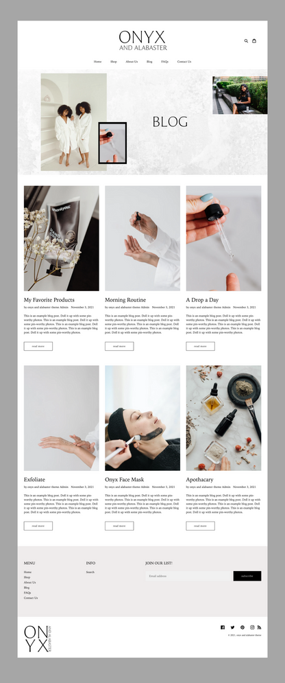 Clean Shopify Theme | Onyx and Alabaster