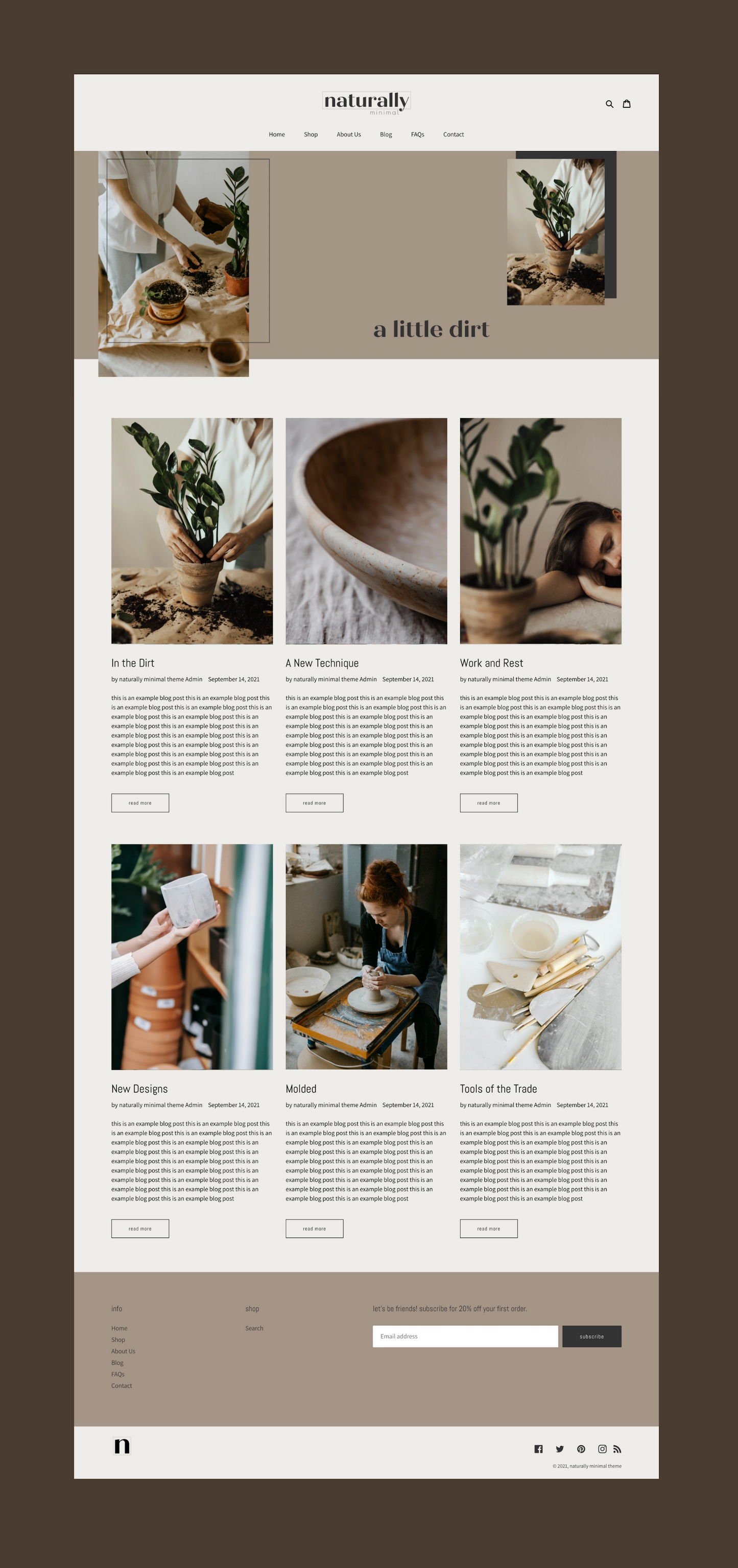 Neutral Minimal Shopify Theme | Naturally Minimal