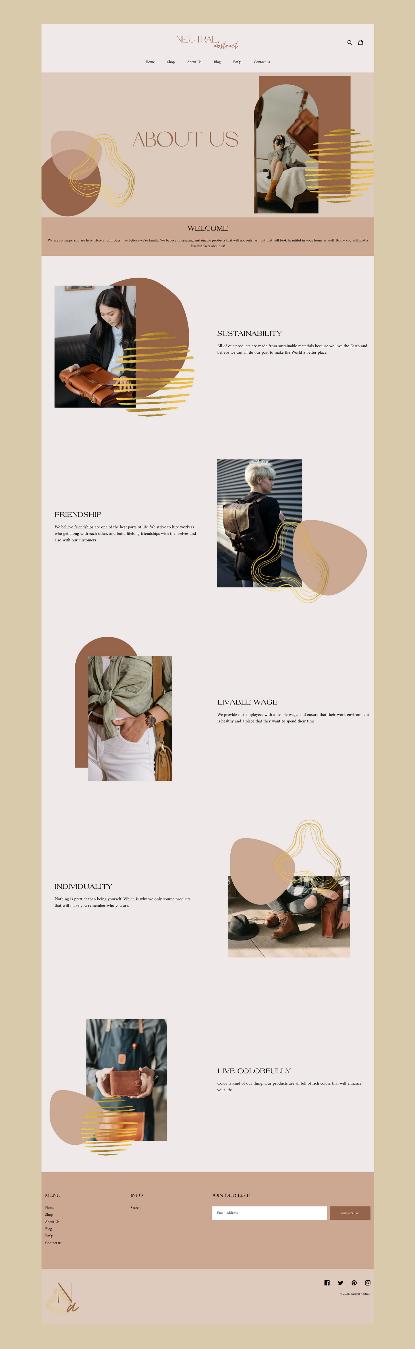 Neutral Boho Shopify Theme | Neutral Abstract