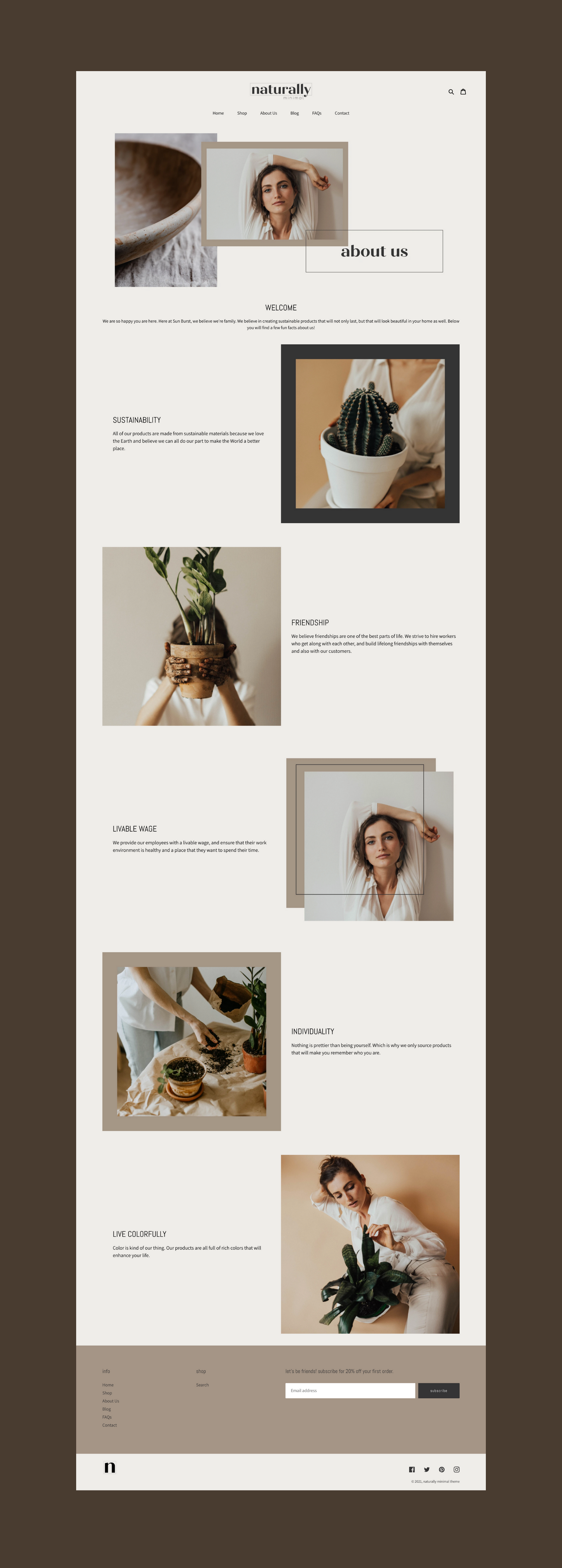 Neutral Minimal Shopify Theme | Naturally Minimal