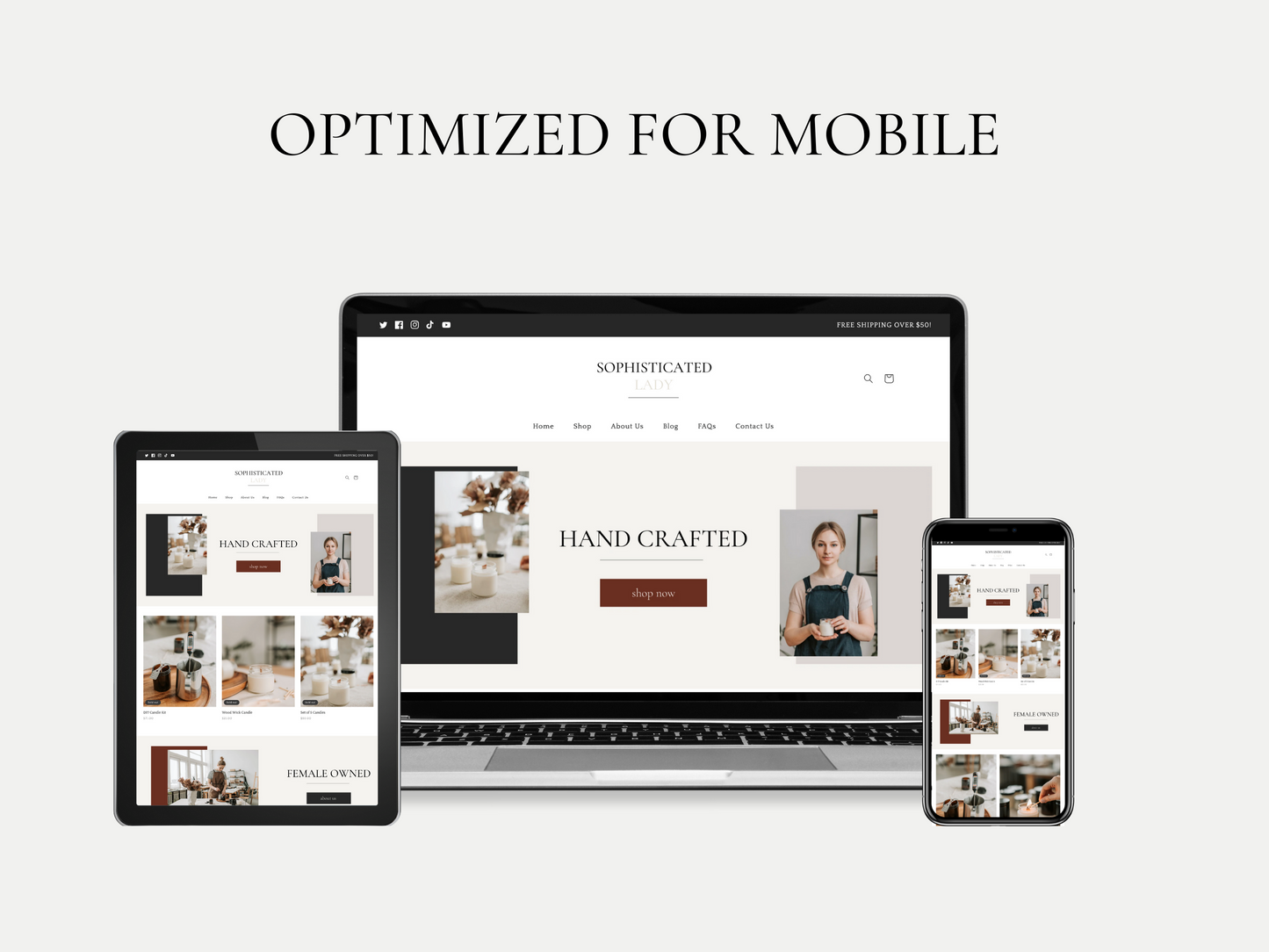 Modern Feminine Shopify Theme | Sophisticated Lady