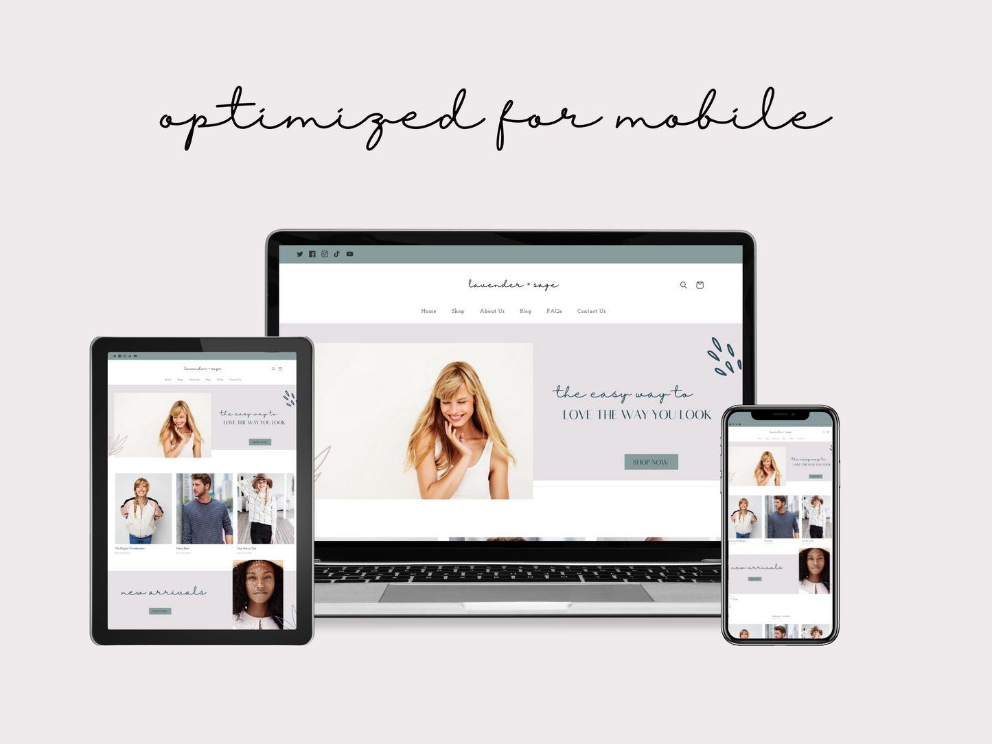 Feminine Shopify Theme | Lavender and Sage