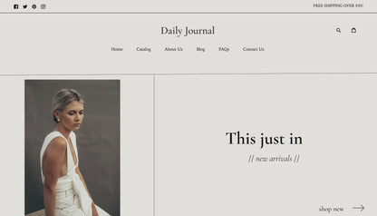 Minimal and Clean Shopify Theme | Daily Journal