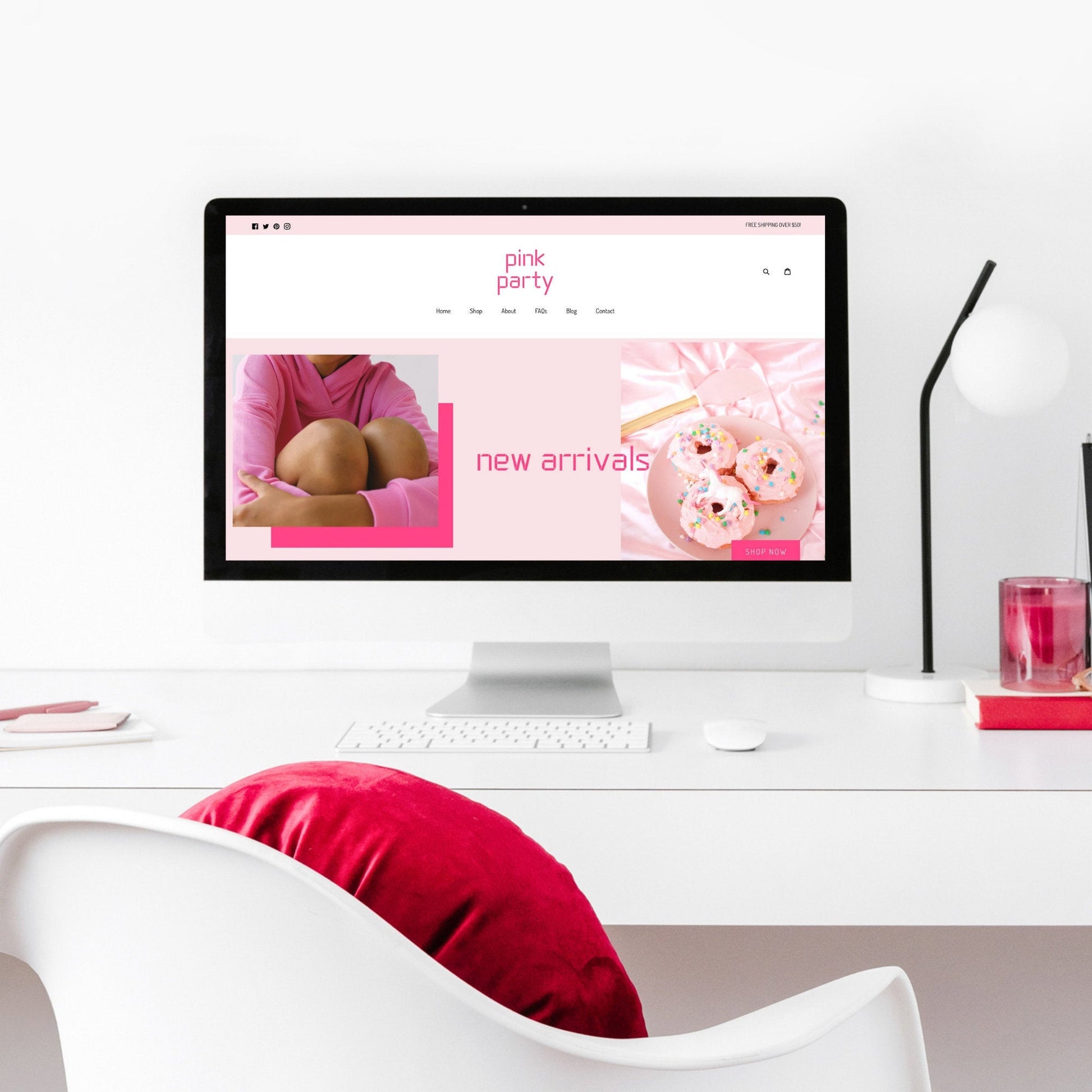 Pink Shopify Theme | Easy Shopify Template | Modern Shopify Design | Premade Shopify | Feminine Website Theme | Shopify Website | Boutique
